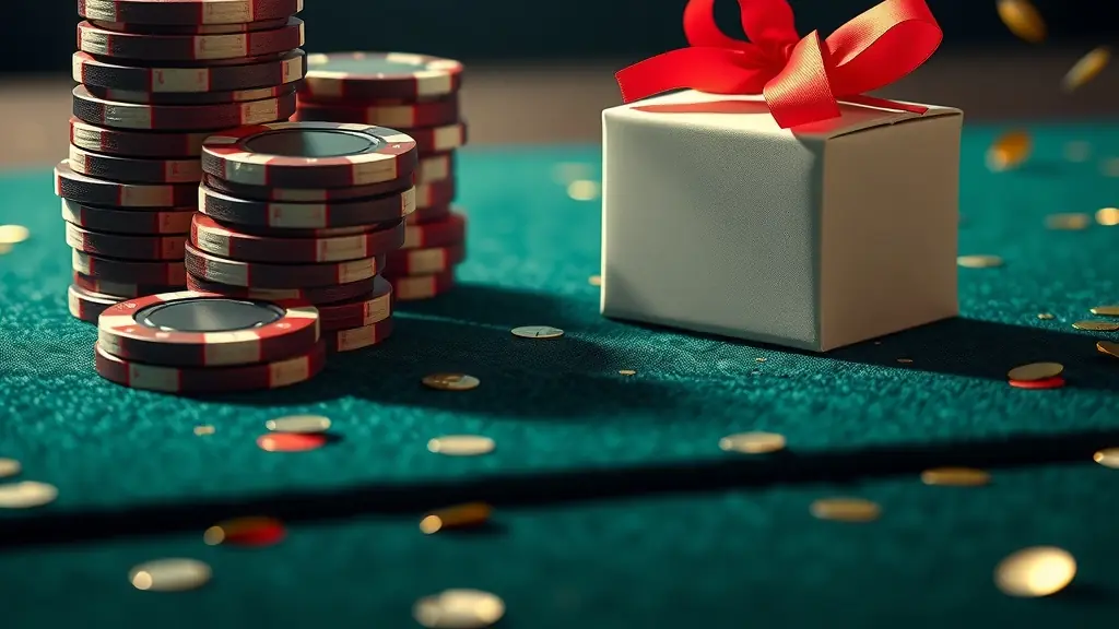 SupaBet bonus di benvenuto: fiches e regalo sul tavolo verde
