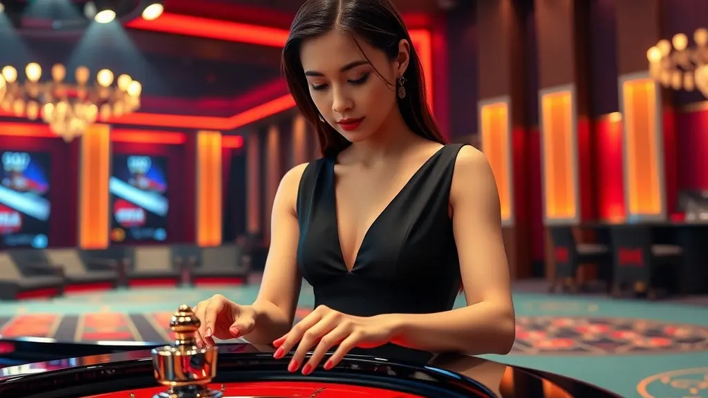 Croupier alla roulette nel live casino SupaBet